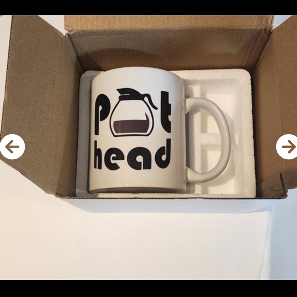 White 'Pot Head' Coffee Mug